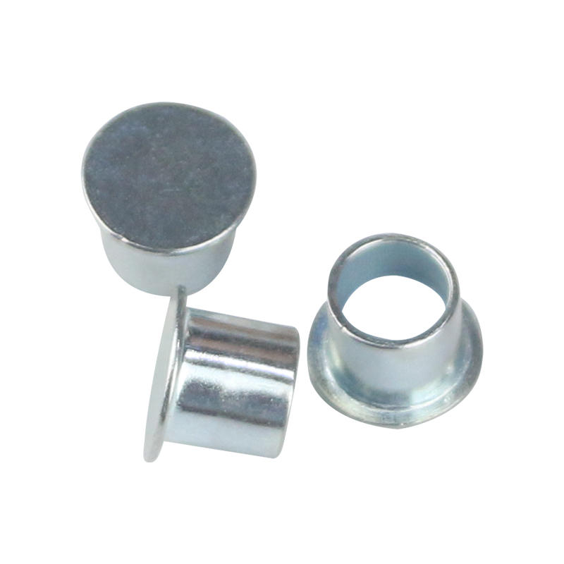 9.4x10mm White Zinc Plated Semi Tubular Clutch Button Rivet