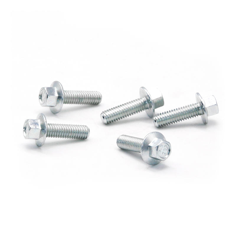 M6X20 Full Thread Flange Bolts with Trivalent Blue-White Zinc Plated