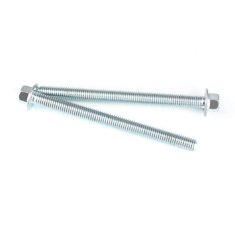 M8X100 Full Thread Flange Bolts with Trivalent Blue-White Zinc Plated