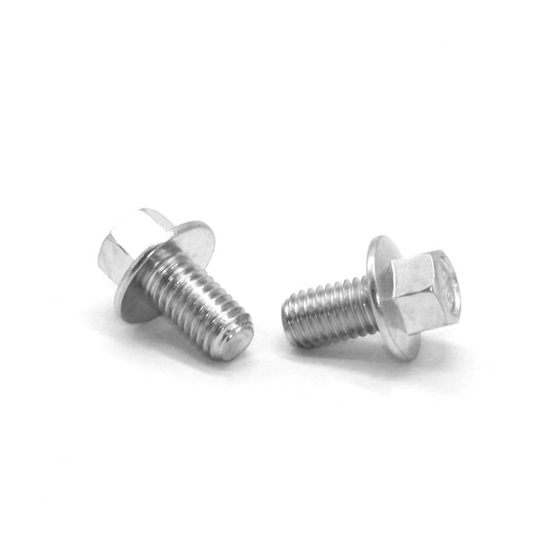 M8X14 Full Thread Flange Bolts with Trivalent Blue-White Zinc Plated