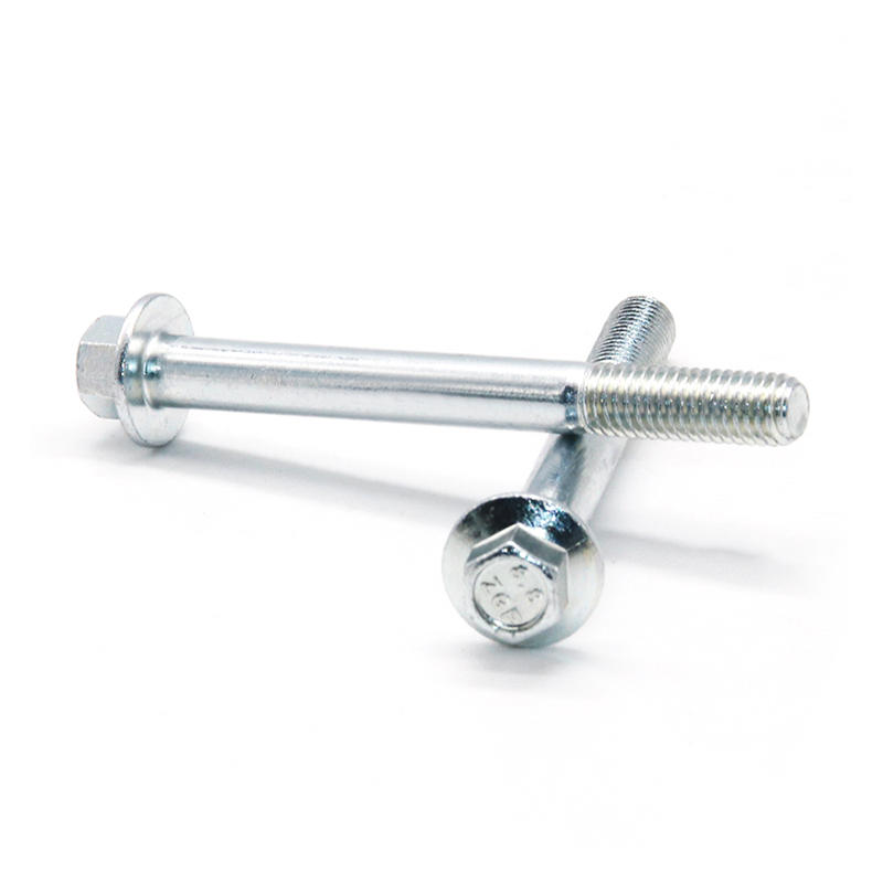 M8X75 Half Thread Flange Bolts with Trivalent Blue-White Zinc Plated