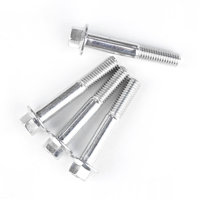 M8X80 Half Thread Flange Bolts with Trivalent Blue-White Zinc Plated